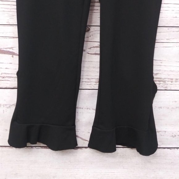 Alfani Ruffle Hem Slim Leg Ankle Pants Black - Picture 5 of 11